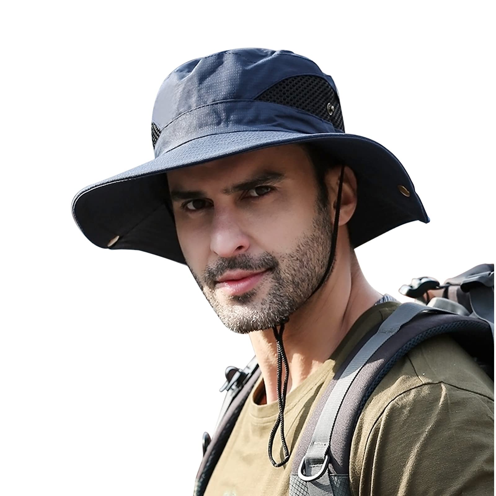 DORRISO Hombres ala Ancha Sombrero para el Sol Protección UV para Sombrero de vaqueroVacaciones Viaje Pesca Gorro Ocio Gorra