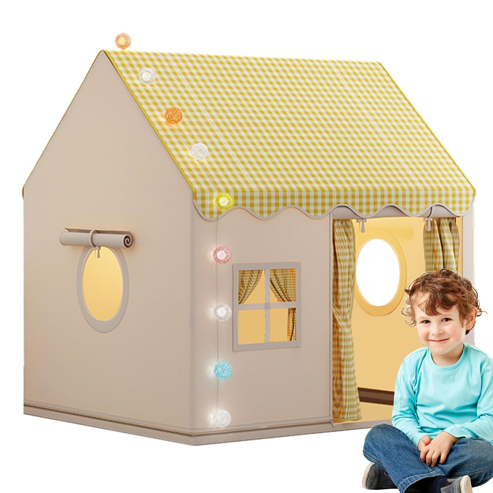 Tenda da gioco per bambini da interno, Tenda da gioco per bambini da interno,Casetta Castello | Casetta da per al coperto, tenda per al coperto di grandi dimensioni