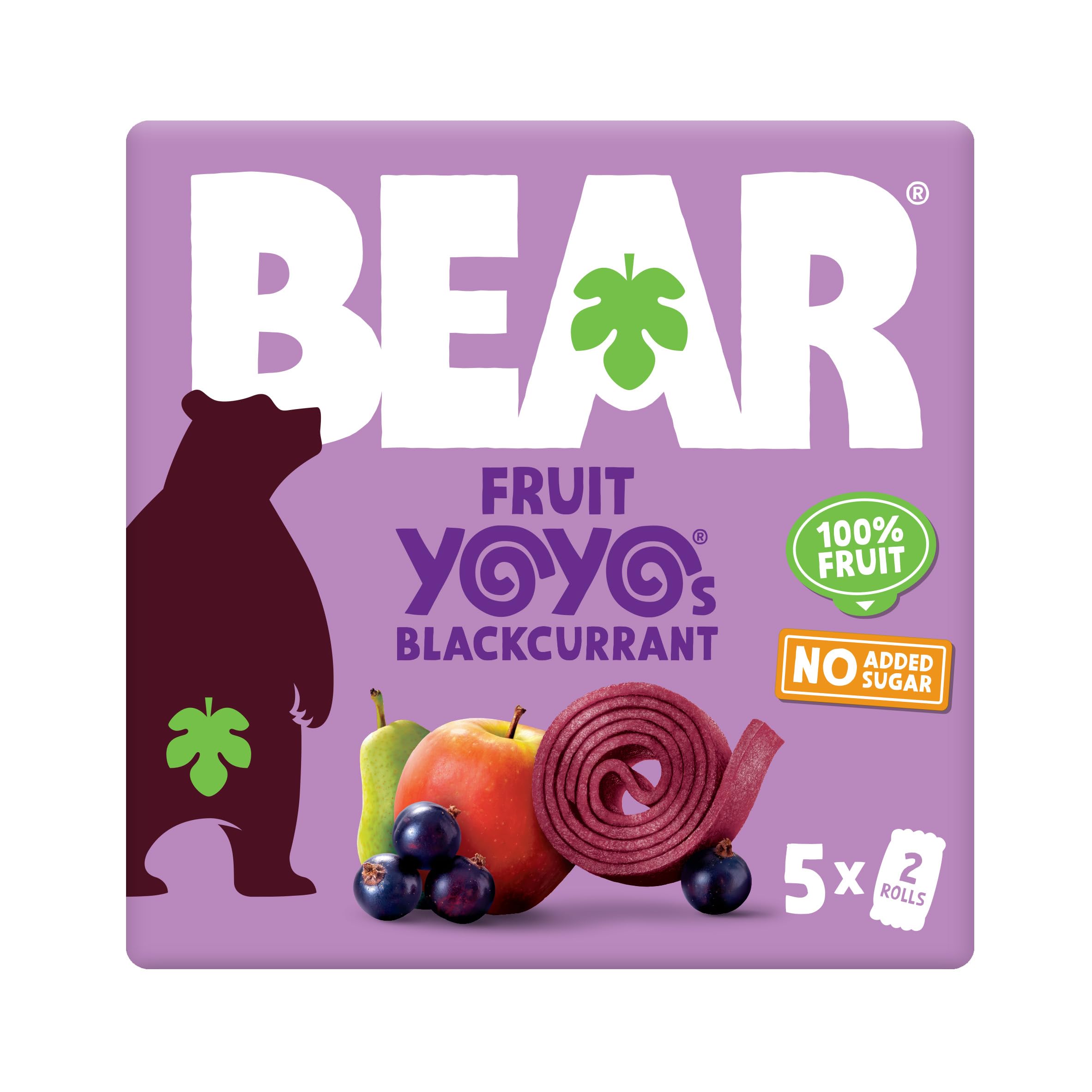 BEAR Blackcurrant Yoyos - Dried Fruit Rolls - Healthy - Vegan - 20g (5 packs)