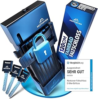 Sponsored You’re seeing this ad based on the product’s relevance to your search query.Learn more about this advertisement NEXTCOVER® FoldOne Folding Bicycle Lock – The Original – with SteelSecure Technology and 3 Keys I Robust Bicycle Lock Folding Lock High Security with Bracket 120 cm