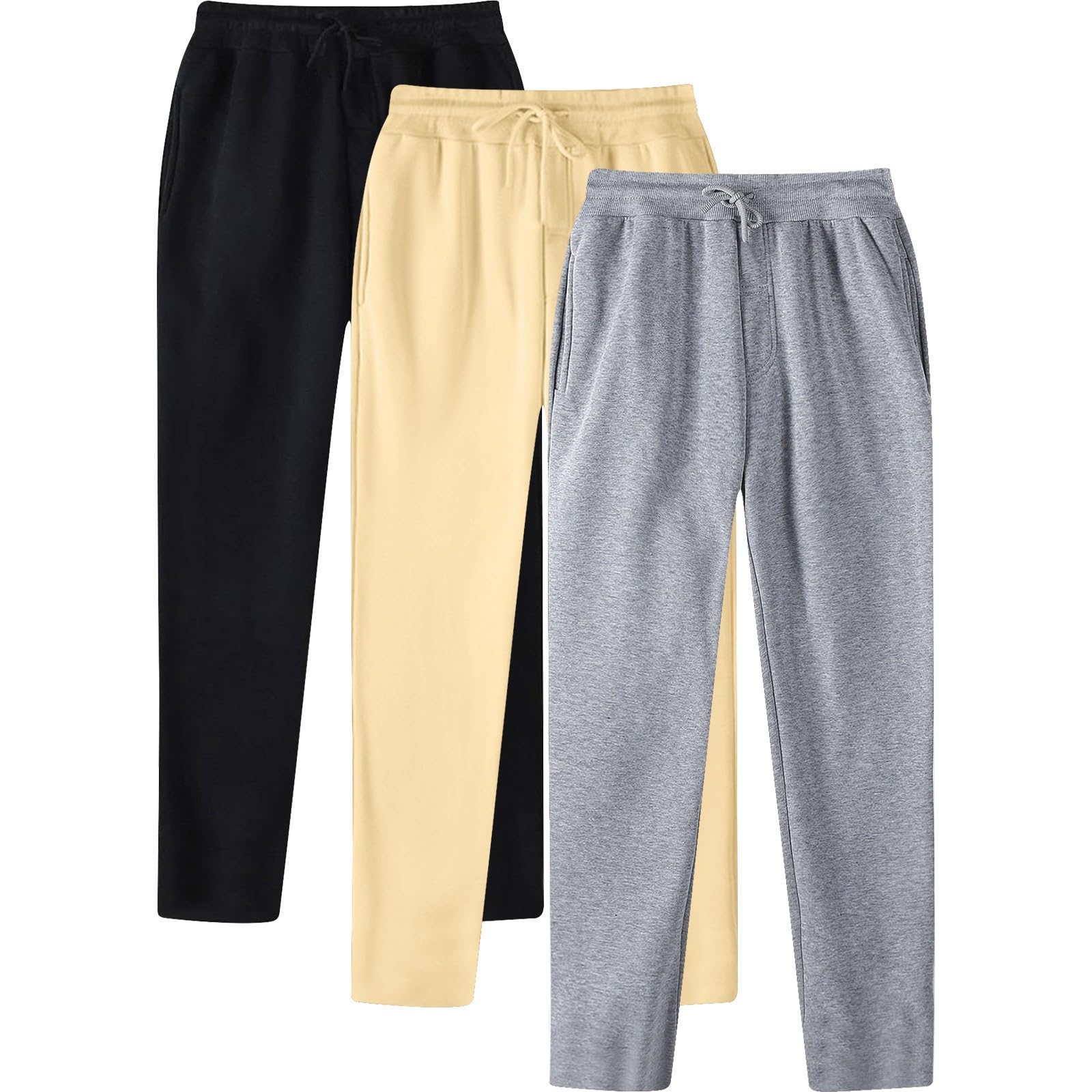 Pantaloni da jogging da uomo, estivi, leggeri, 3 pezzi, con coulisse, pantaloni da allenamento, a gamba dritta, a vita alta, per il tempo libero, slim fit, estivi, per sport all'aria aperta, da lavoro