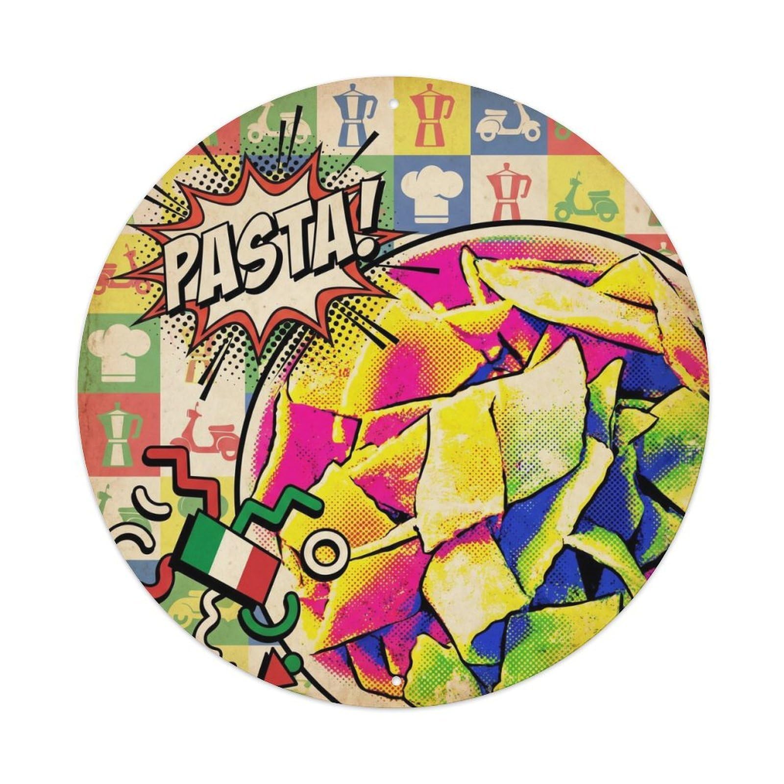 Restaurant Pasta Bold Pop Italian Cuisine Metal Tin Sign