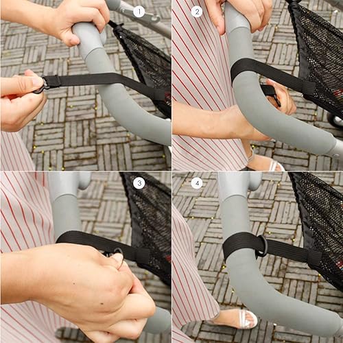 Miniatura 5 de Cochecito de bebé universal con bolsillo de malla colgante con correas desmontables, bolsa organizadora de almacenamiento para pañales de bebé