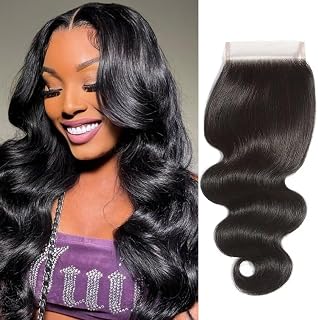 4x4 HD Lace Frontal Closure Body Wave Human Hair 10 Inch Ear to Ear 150% Density Free Part for Black Women - Natural Black SMOOTHAIR-WIG