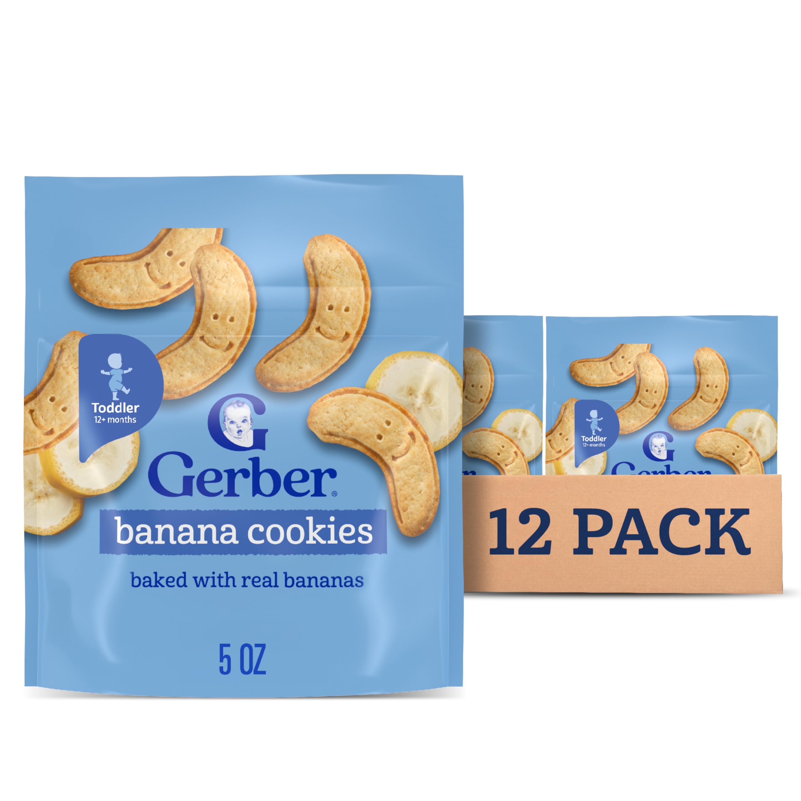 Gerber Toddler Snacks, Banana Cookies, Toddler Cookies, Finger Foods, 12PK