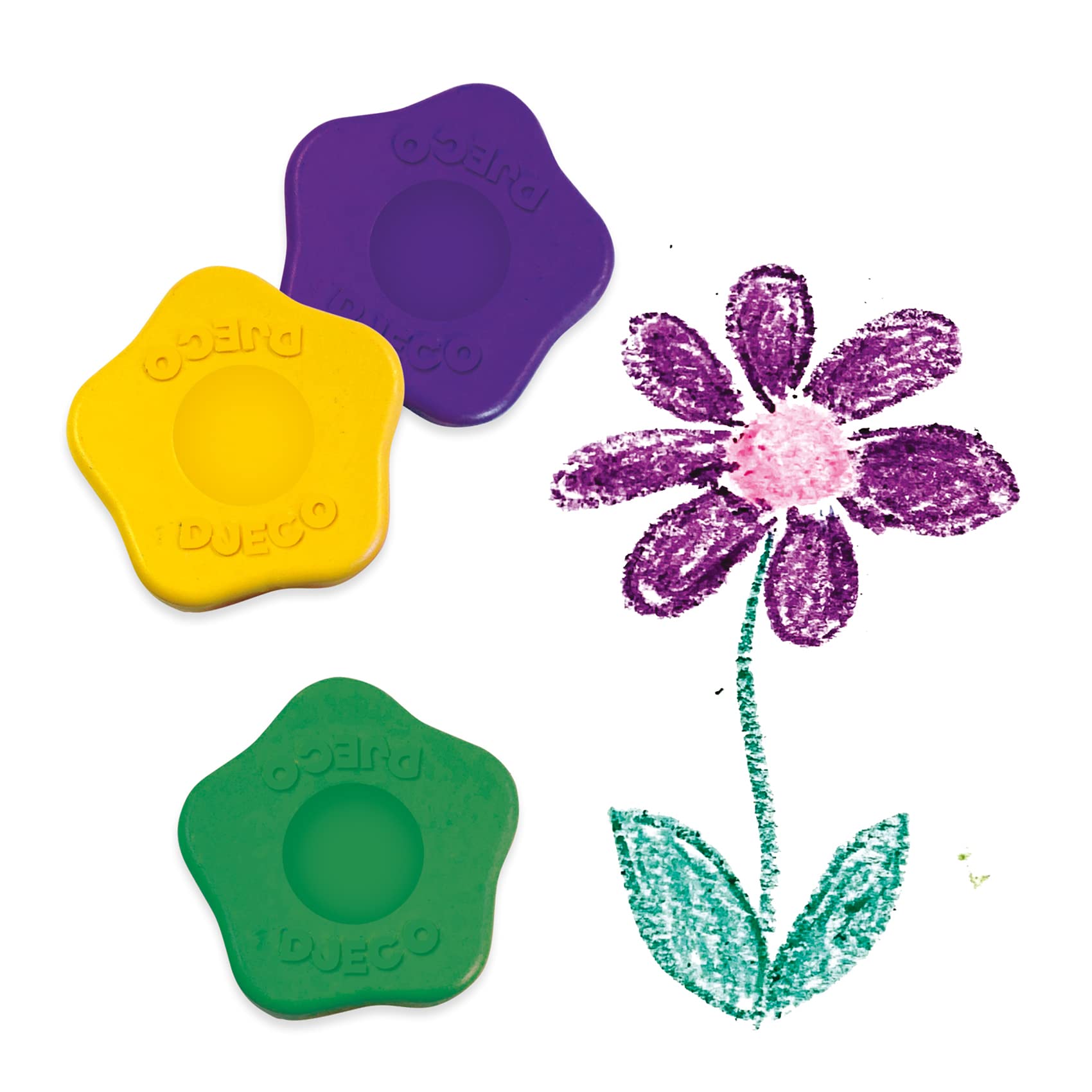 DJECO Colori per bambini 12 a Forma di Fiore (39005), Multicolore, Unità (confezione da 1)