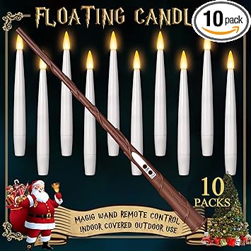 Floating Candles with Wand 10PCs - …