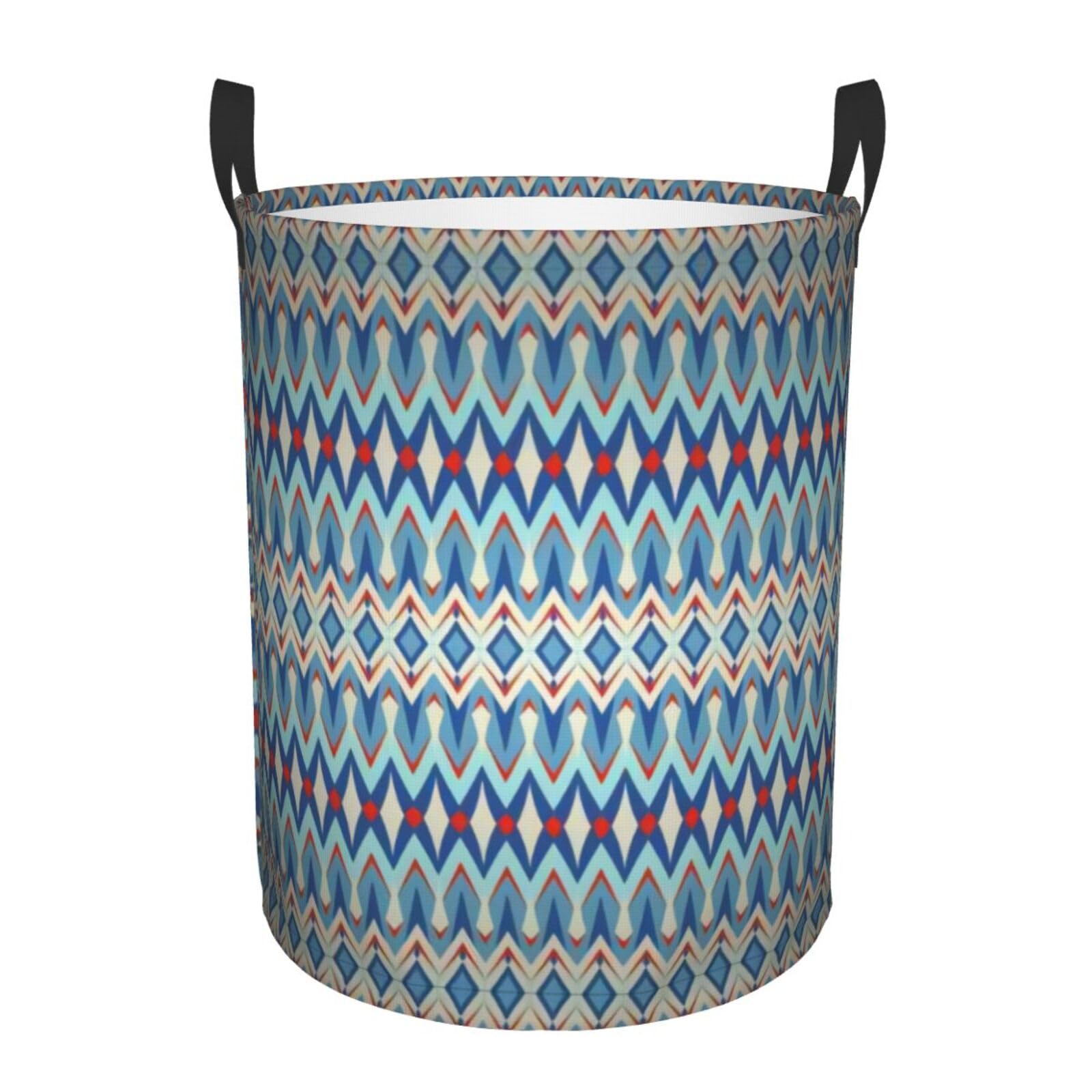 S Circular Hamper Diamonds Patterns Print Storage Basket for Home