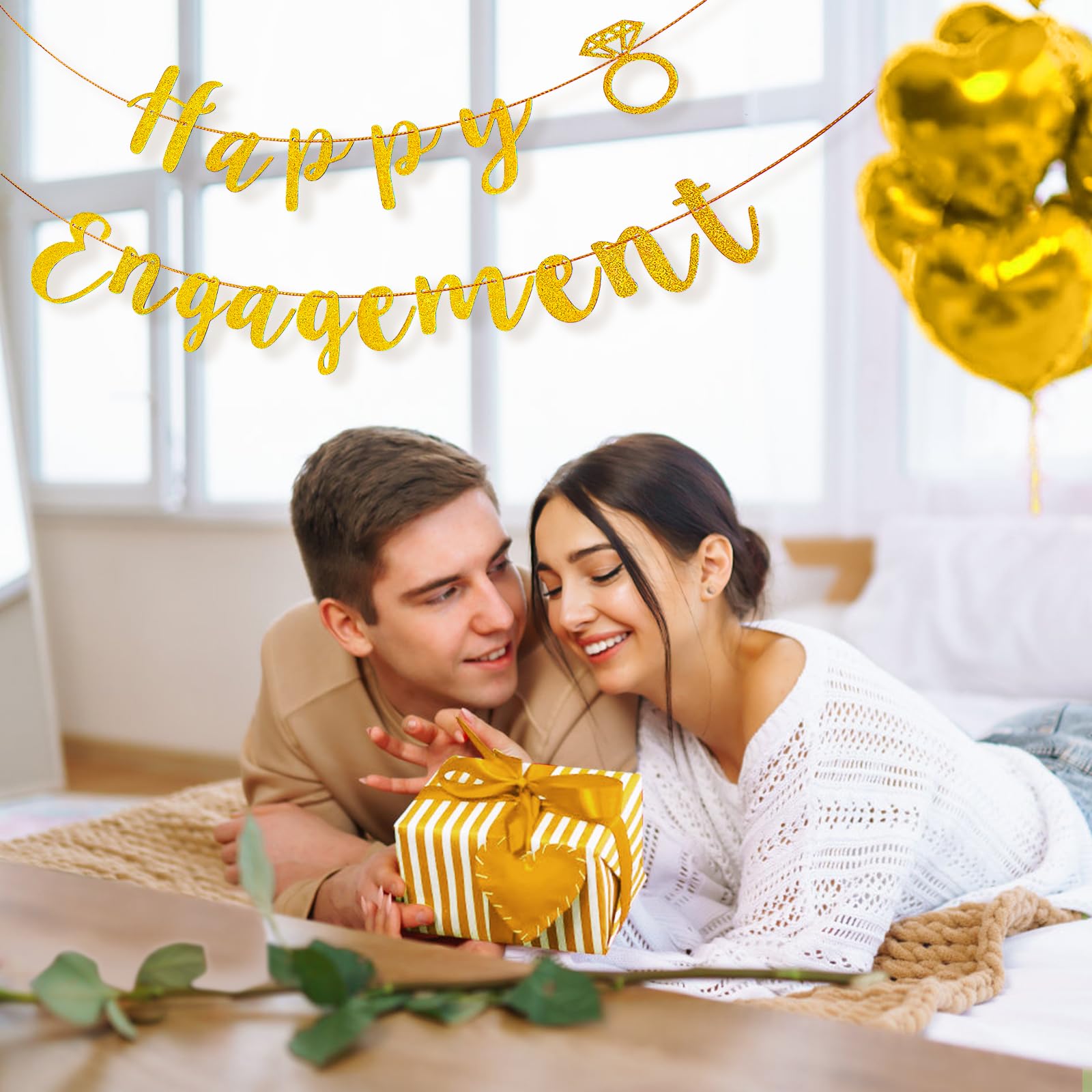 Cartel Let's Celebrate Con Purpurina Dorada, Pancartas De Compromiso De Cumpleaños, Bodas, Baby Shower, Decoración De Fiesta, Celebración, Fiesta, Purpurina Dorada