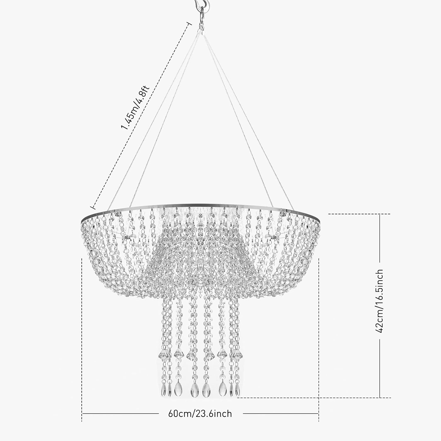 Wedding Cake Stands Hanging Cake Stand Romantic Wedding Acrylic Crystal Cake Stand Style Drape Suspended Cake Swing Hanging for Wedding Event Party Decoration