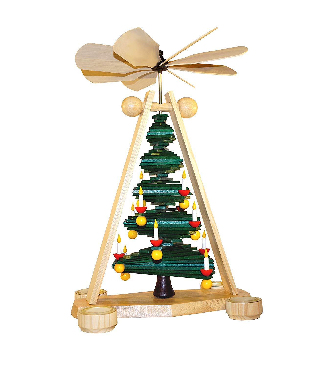 Pyramide de Bougies en Bois des Monts Métallifères 25x40cm