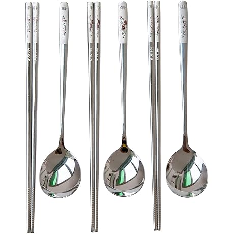 Reusable Korean Silverware Sets: Durable Chopsticks and Spoons