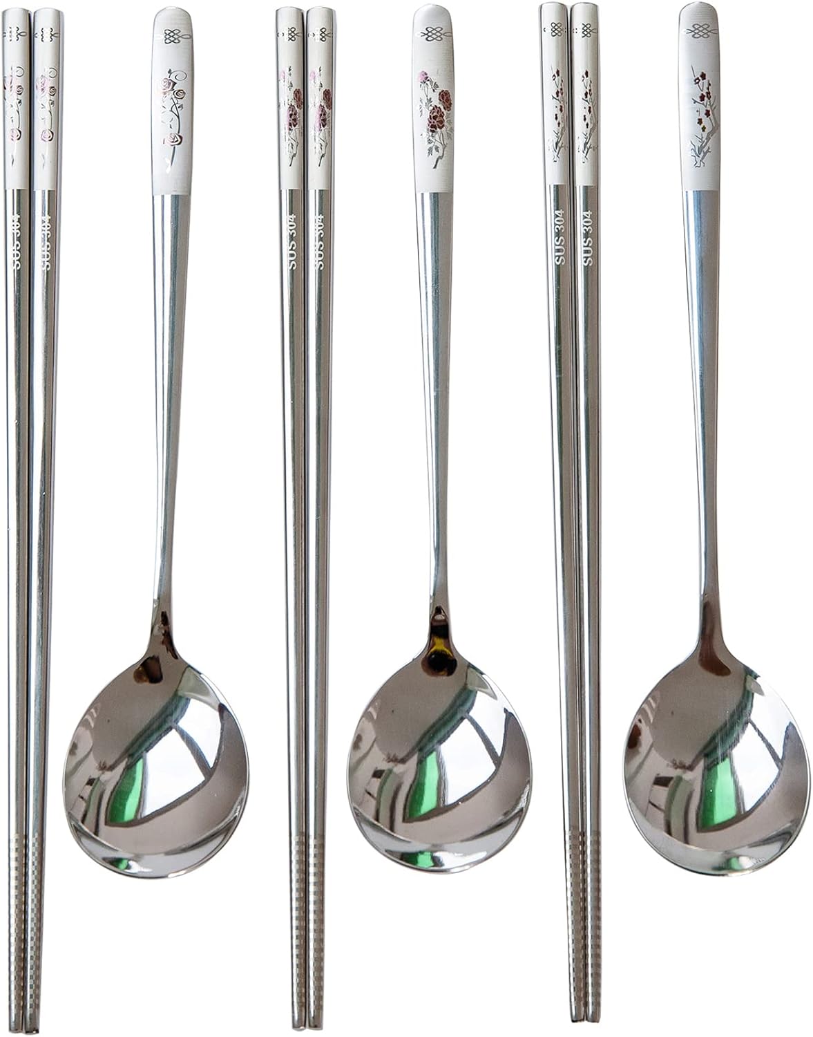 YAPULLYA Reusable Chopstick and Spoon Set, Korean Long