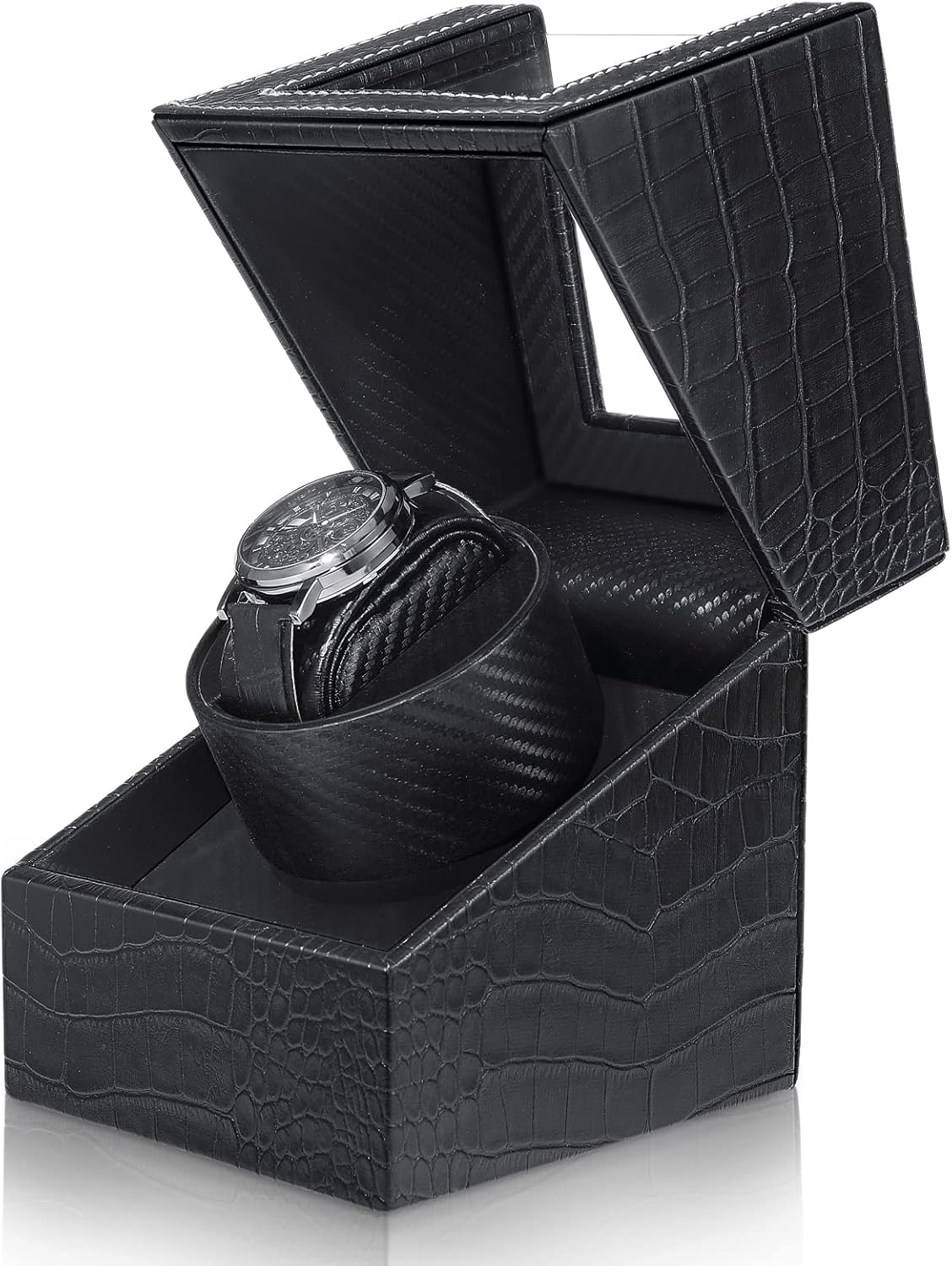 GEEBOX Automatische Uhrenbeweger Box, Uhrenbeweger für 1 Uhren mit