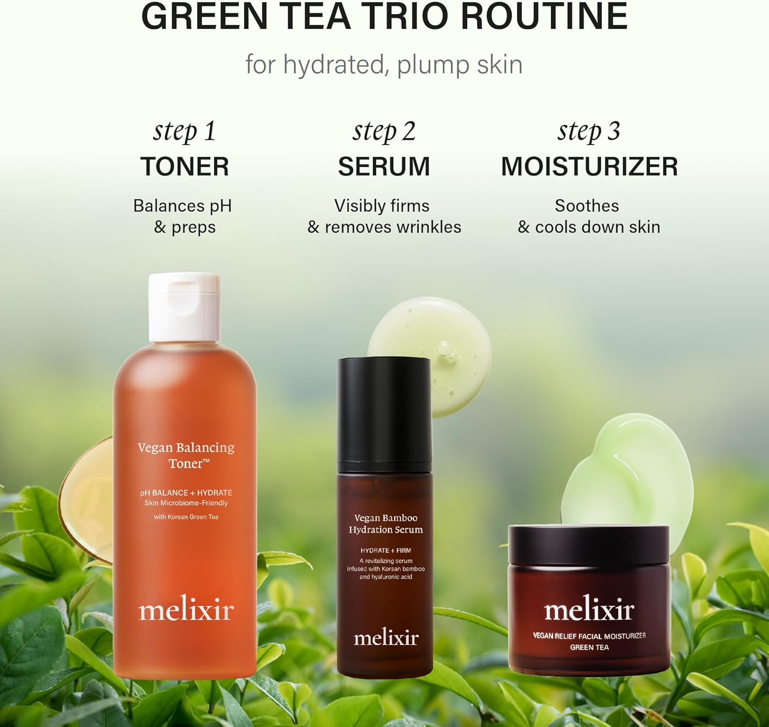 Melixir Vegan Balancing Toner for Sensitive & Acne-Prone Skin, with Soothing Organic Green Tea Extract, Hydrating Water Facial Toner, Alcohol-Free, Korean Skincare for Men and Women (9.8 fl.oz.)