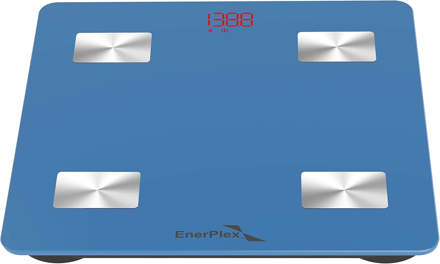 EnerPlex Scale for Body Weight - Bluetooth Compatible, Accurate Digital BMI Bathroom Scale for Weighing and Home Workout w/ Body Composition Analyzer & Smartphone Track App - Blue