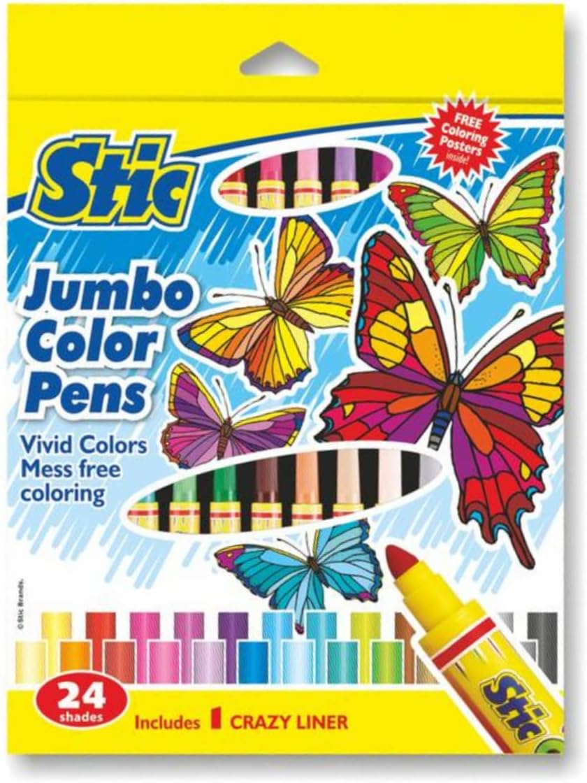 Colorstix 24 Shades Colour Thick Sketch Pens Set For Kids Art Kit Stationery Markers Items School Pack Artists Sketching Drawing Materials Craft Supplies Toy Return Gift ,Ink Multicolor
