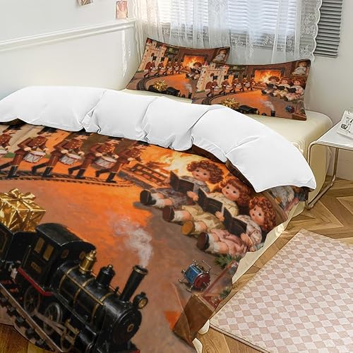BVNMT Duvet Cover Shams Queen Comforter Set Christmas Magic Toy Shop.JPEG Beddin