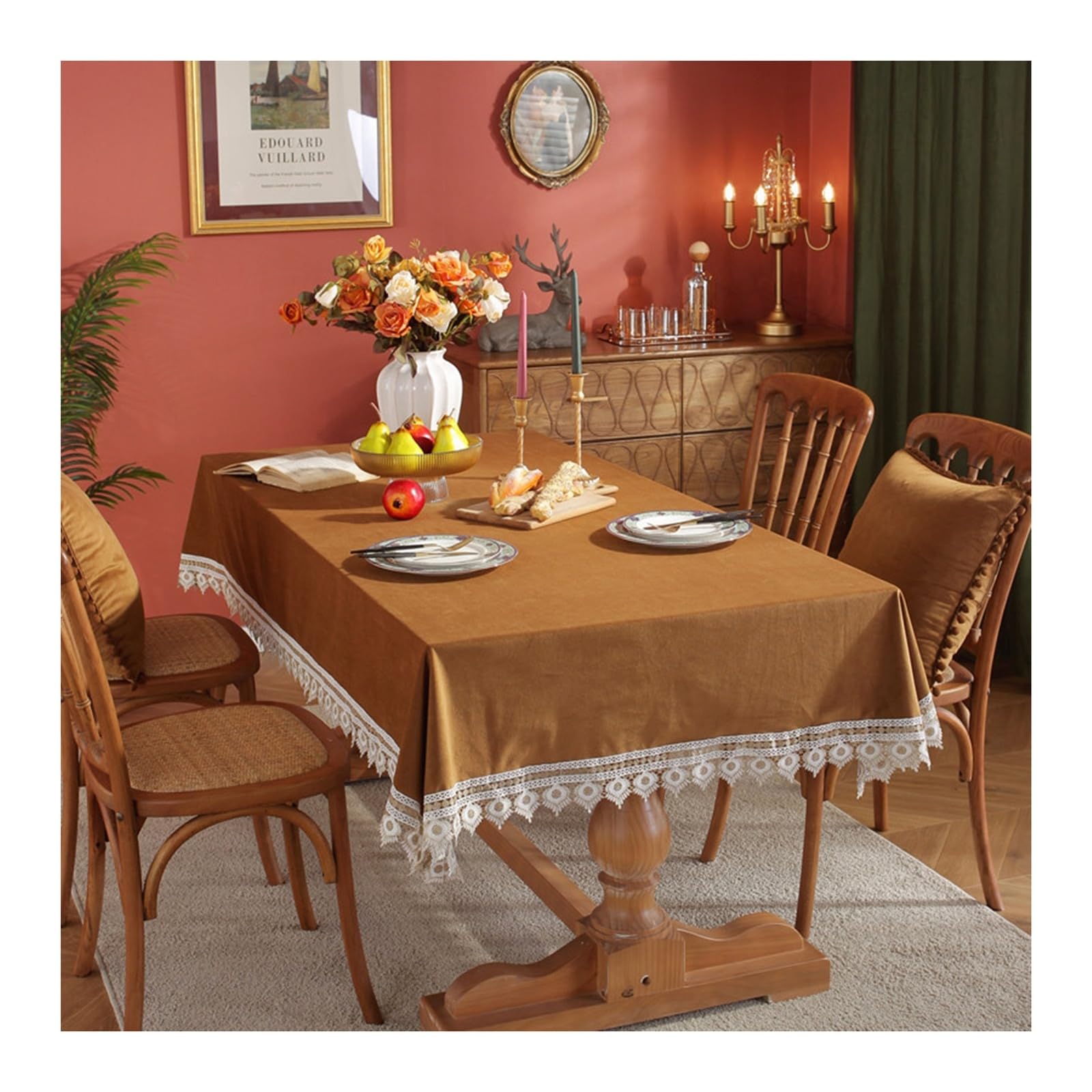 Nappe de table anti tache et imperméable velvet café protection optimale 90x140