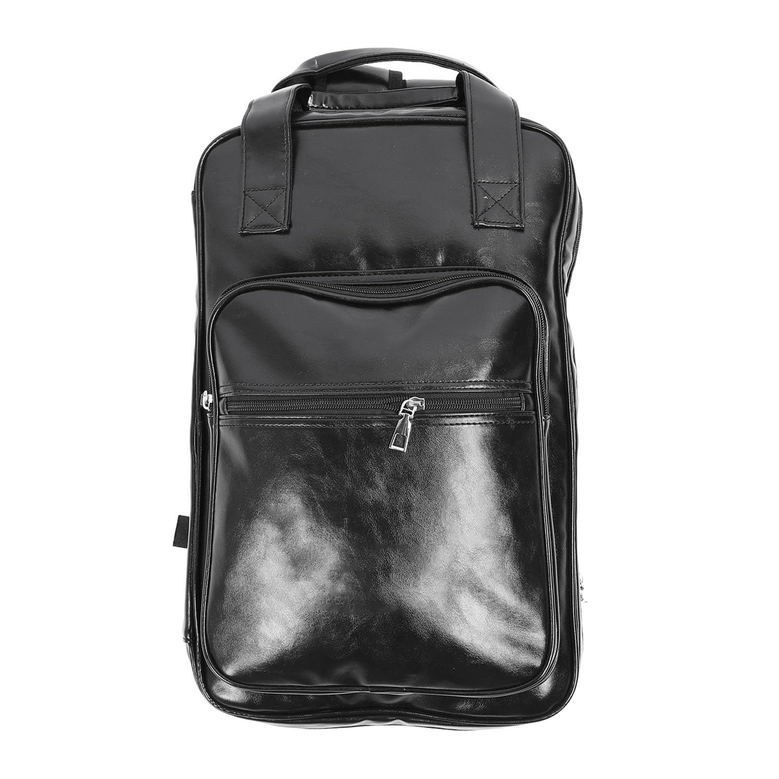 Bolsa para baquetas de batería, gruesa y multifuncional, de piel sintética, mochila portátil para bateristas y percusionistas, color negro