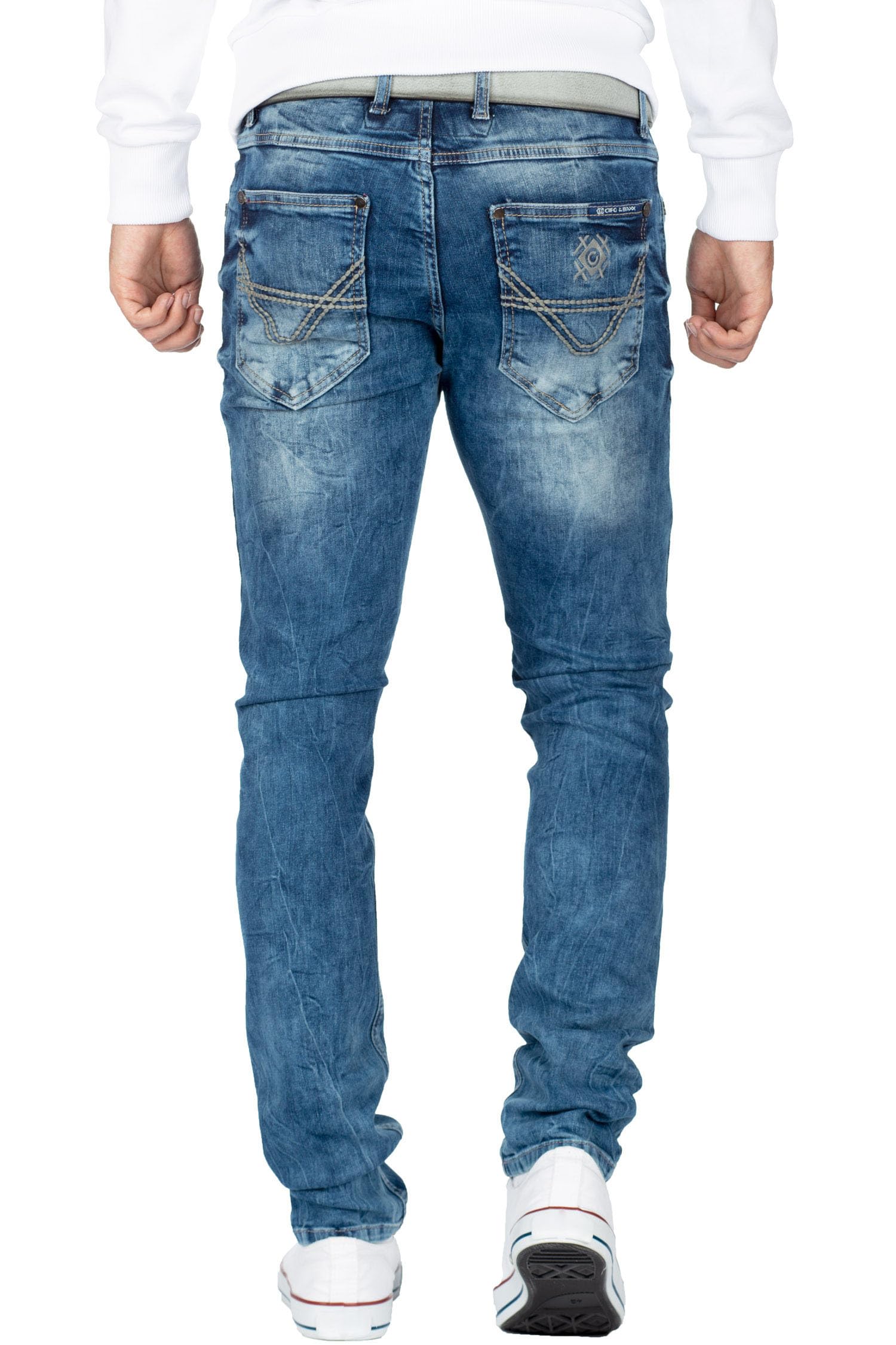 Cipo & Baxx Jeans de Hombre Regular Fit y Slim Fit – Denim con Estilo para Hombres con Efecto Usado, Cremalleras y Estilo Biker | Jeans Azules y Negros para el día a día y el Tiempo Libre