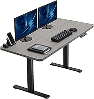 Vista 140 de VIVO DESK-KIT-1B7N-36 - Escritorio eléctrico de pie rústico de 71 x 36 pulgadas, ajuste de altura de memoria, serie 1B, marco negro con parte