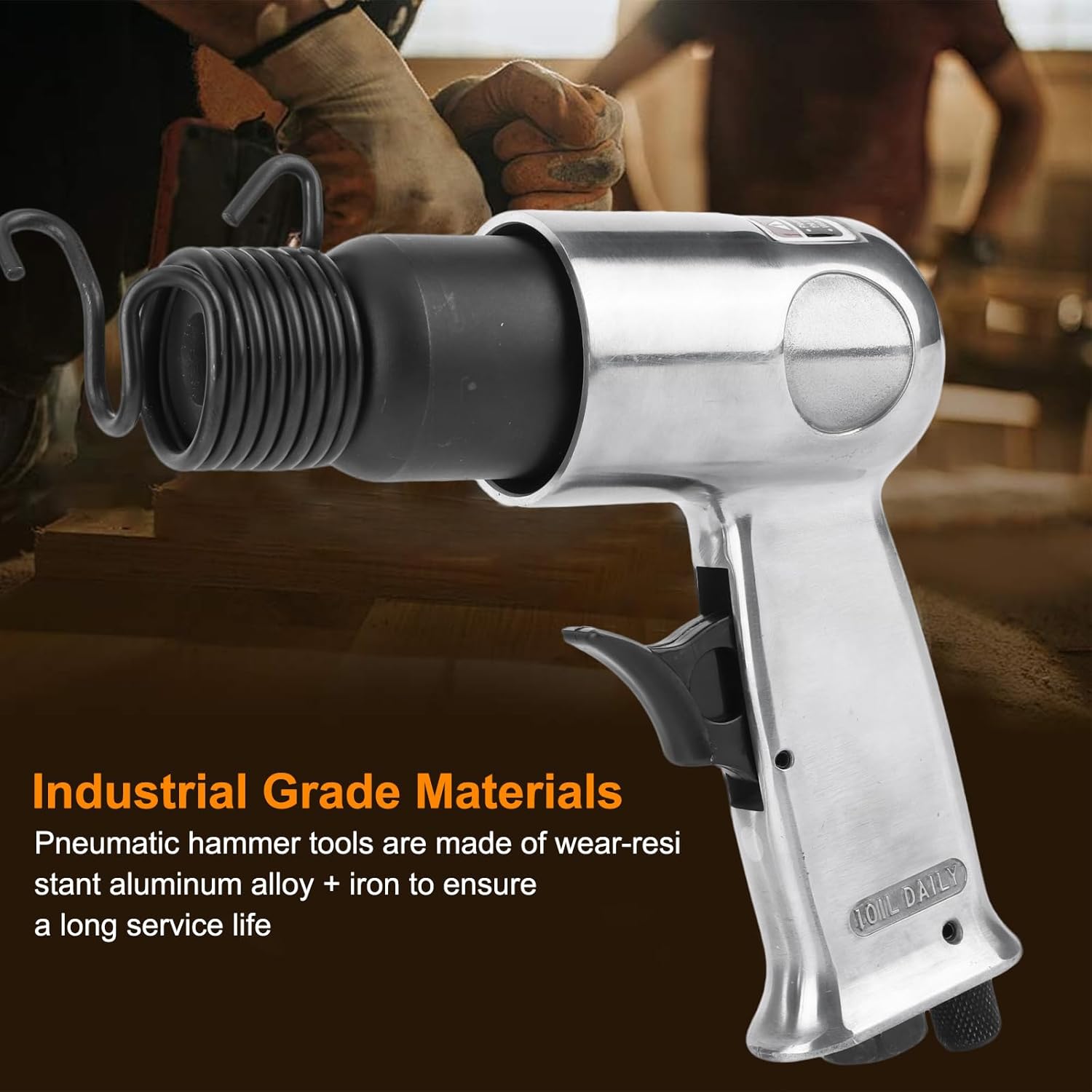 150MM Pneumatic Hammer Air Chisel, 4500 BPM High-Speed Pneumatic Shovel with 4 Chisels & Spring Fitting - Heavy-Duty Air Hammer Tool for Automotive Repair, Metal Fabrication & Industrial Work
