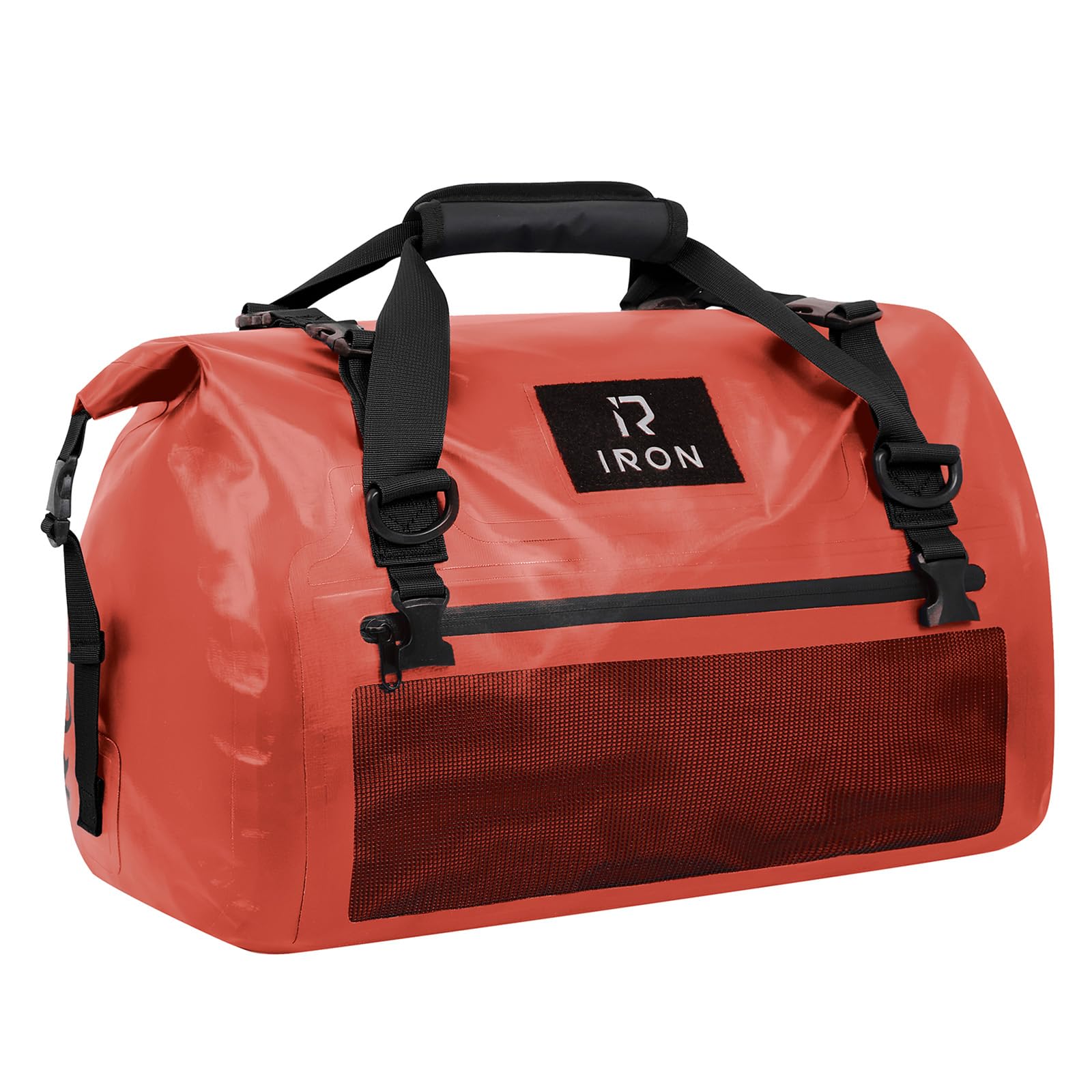 IRON JIA'S wasserdichte Motorrad-Hecktasche mit Rolltop | Wasserdichte Schweißnähte, MOLLE-Punkte, Reflektoren, 4 Befestigungsriemen und abnehmbare gepolsterte Schultergurte