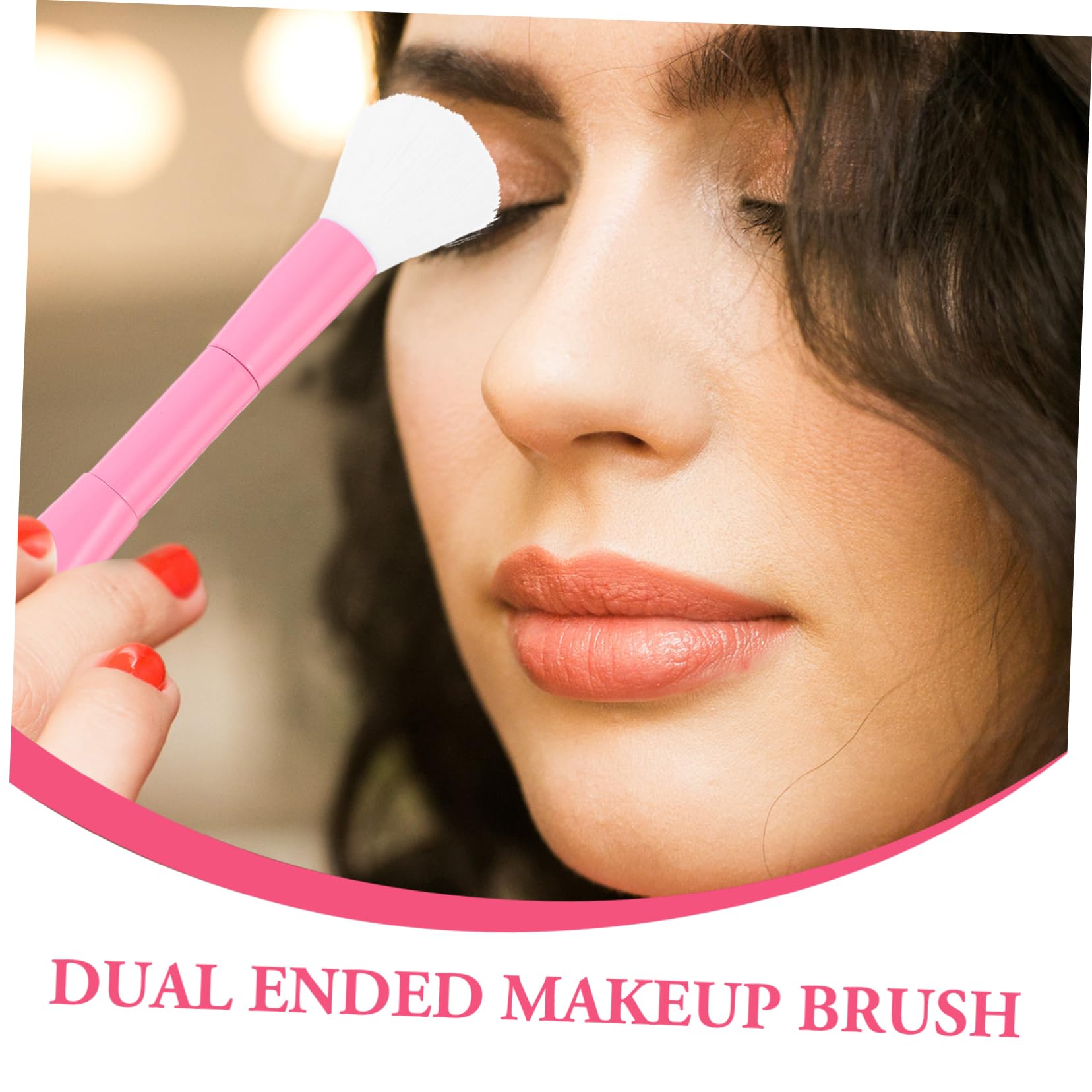 FOMIYES Portable Highlighter Brush Double Head Brush Makeup Supply Women Makeup Tool