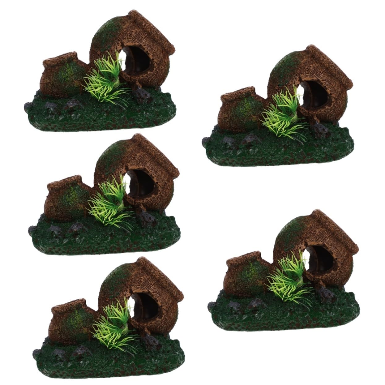 YARNOW 5 Pièces Maison D'élevage De Crevettes Grand Décor D'aquarium Se Cache Cacher Poisson Grotte De L'aquarium Cachettes Refuges Cachette De Décorations D’Aquarium Enceinte Résine