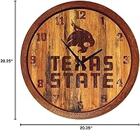 Vista 272 de The Fan-Brand NCAA Oklahoma Sooners: Faux Barrel Top Wall Clock Sports Team Bar Sign Décor - Home Man Cave, Party Decoration - Made On Demand