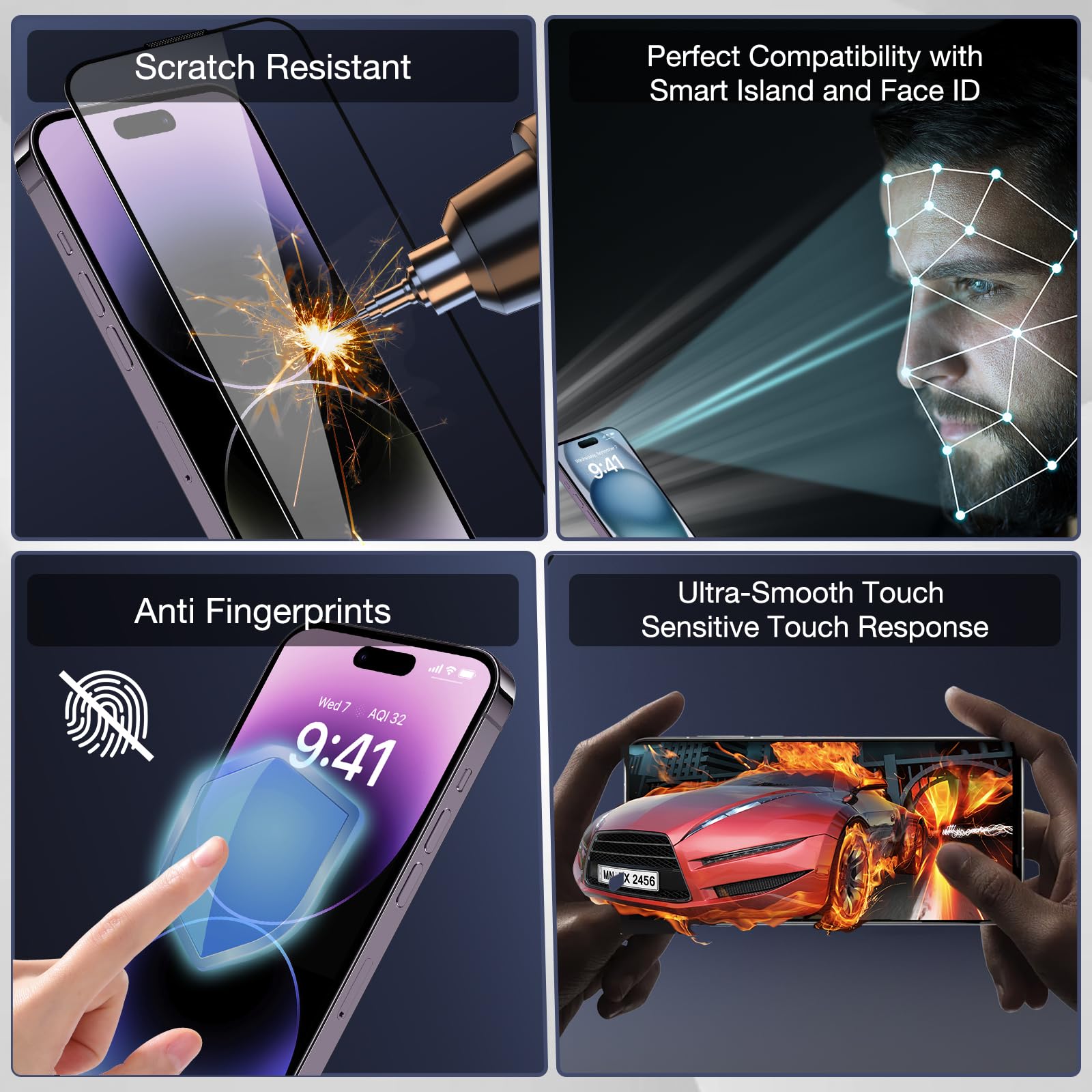 2-pak matowych ochraniaczy ekranu do iPhone'a 12 Pro Max, szkło hartowane 9H, pełne pokrycie, ochrona przed odciskami palców, automatyczne usuwanie kurzu, bez pęcherzyków powietrza, łatwa instalacja