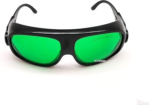 Miniatura 3 de MCWlaser gafas de seguridad láser 190-470nm y 610-760nm para luz UV, azul, rojo rubí, verde, láser de picosegundo 405nm, 445nm, 450nm, 635nm, 650nm,