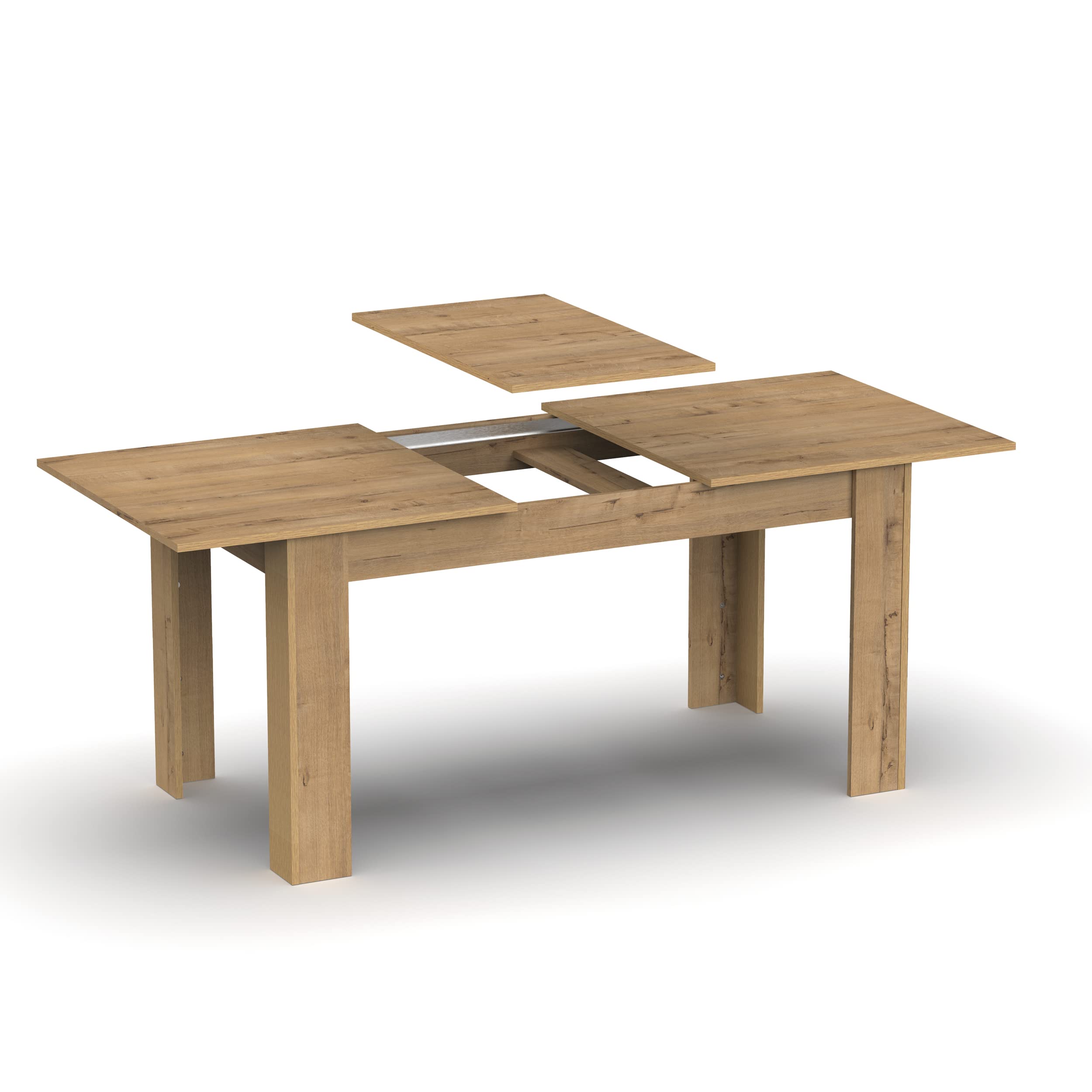 MUEBLES PITARCH | Mesa de Comedor Extensible 140-180 cm, Mesa Salón o Cocina, para 6 Personas, Roble Gold, Rectangular, Moderna, Elegante, Resistente