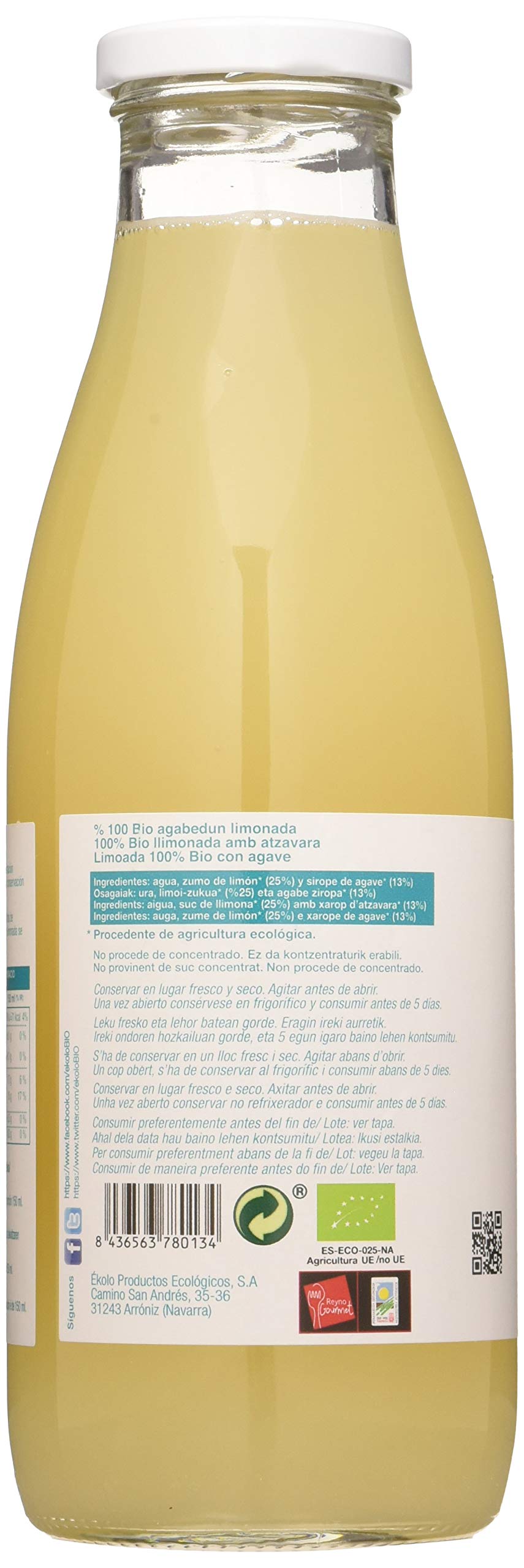 Ekolo Limonada Con Agave Ecológica 6 Botellas x 750Ml
