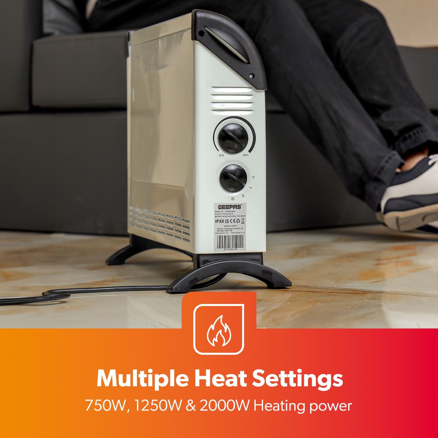 Geepas Convector Heater Multiple Heat Settings