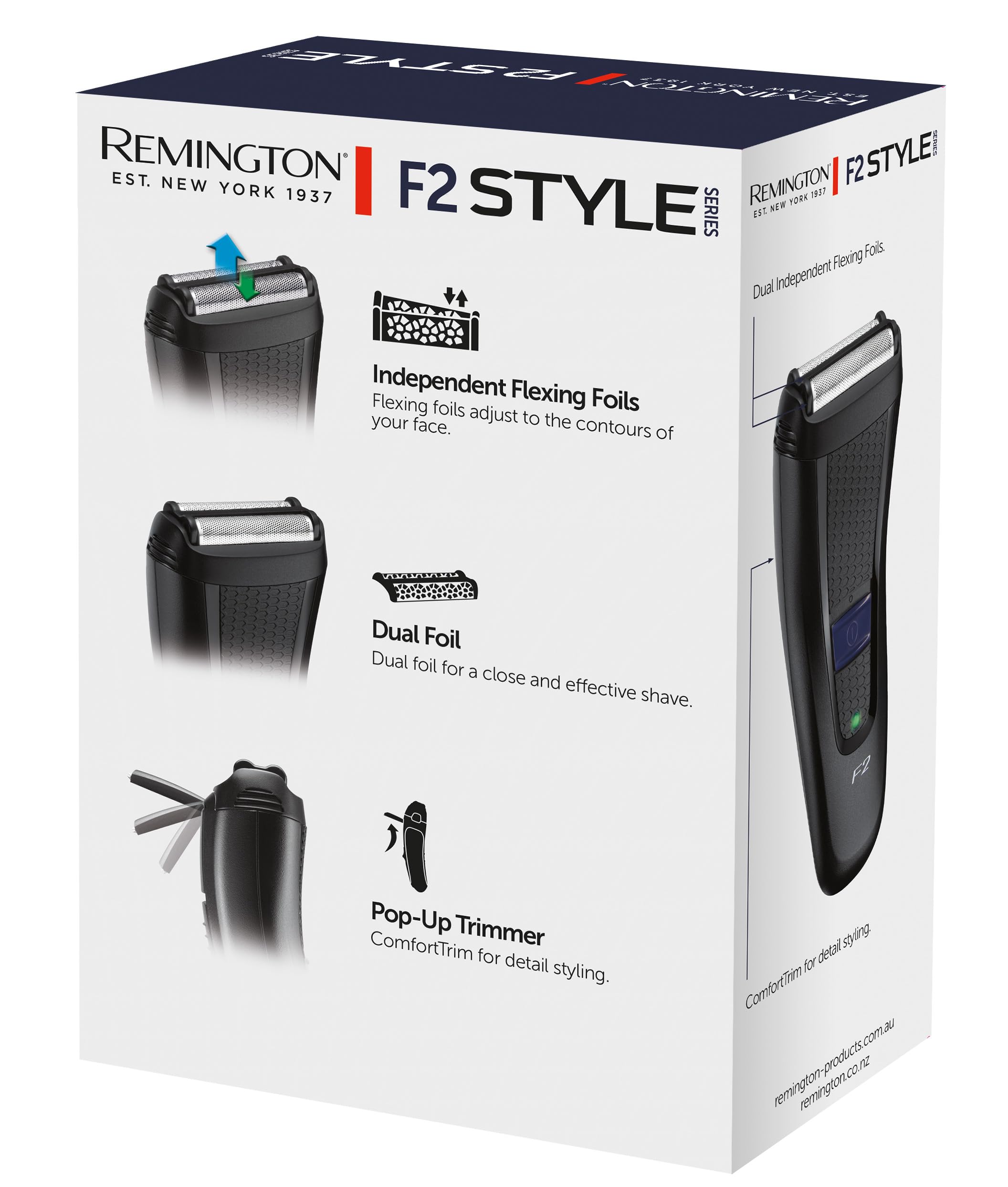 Remington golarka męska, elektryczna, foliowa, bezprzewodowa, wysuwany precyzyjny trymer, wskażnik LED, do golenia na sucho, Style Series, F2002 F2