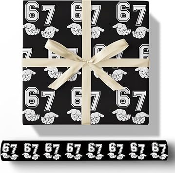 67 Wrapping Paper Funny 6 7 Meme Kids Boy Birthday Christmas Gift Wrap