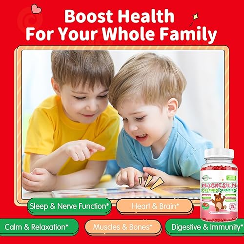 Miniatura 3 de Gomitas de magnesio para niños  Suplemento de gomitas de glicinato de magnesio con L-teanina, vitamina B6, D3 para niños y adultos para dormir,
