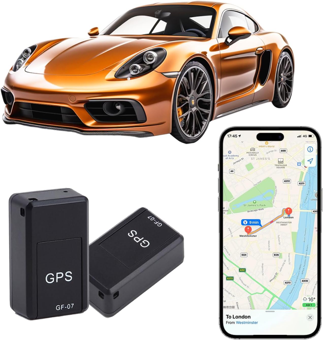GPS Tracker for Vehicles – Magnetic Waterproof Real-Time Car Locator, No Monthly Fee, No Subscription, Global Tracking for