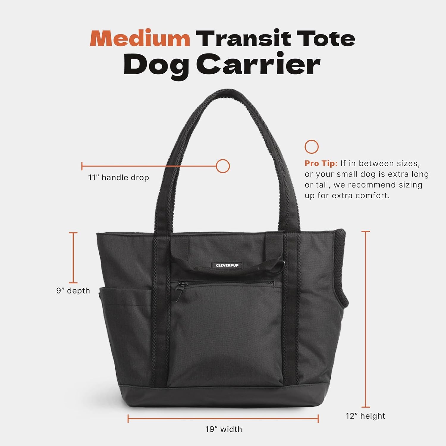 Cleverpup Transit Tote Dog Carrier 4-Piece Set - Premium Lightweight Pet Travel Bag with Plush Teddy Insert, Food Pouch, Air Mesh Opening, Water-Resistant Base & Safety Tether - Medium Checkerboard