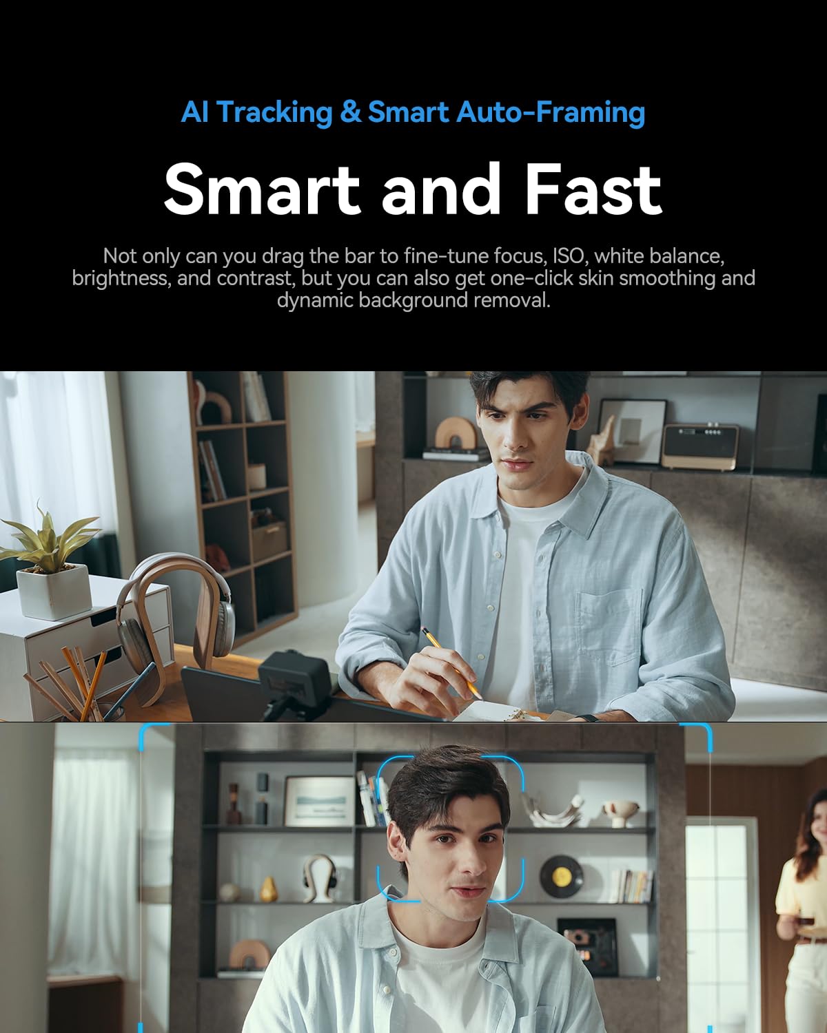 Hollyland Lyra Webcam UHD 4K Webcam for PC, 1/1.5" Sensor, Auto Framing, PDAF, HDR, Control for Live Streaming, Video Calls, Gaming, Works with Zoom, Teams, Twitch & More(with Mic