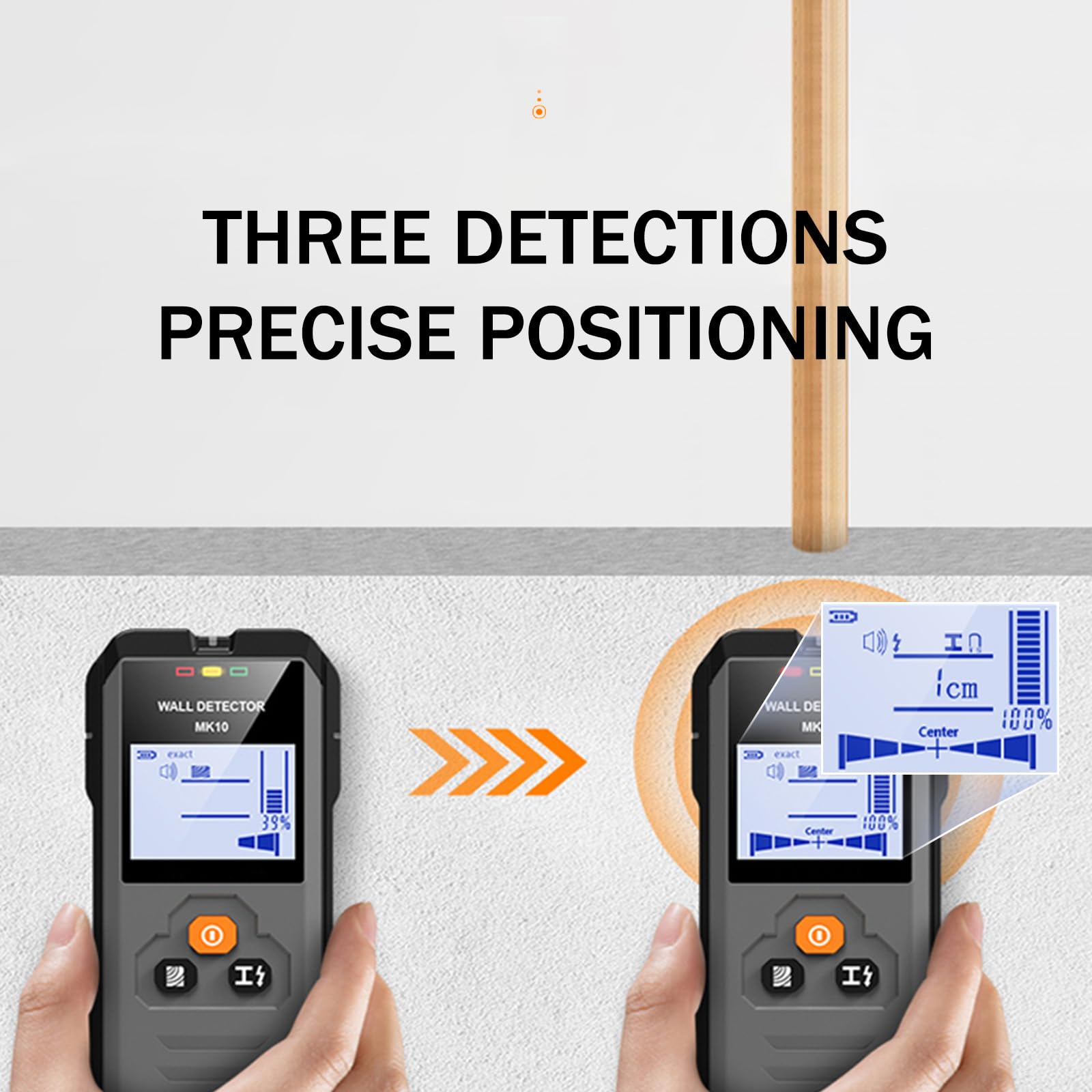 Rilevatore, Sensore Elettronico 4 In 1, Scanner da Parete, Rilevatore Tubi Metallici con Display LCD per Rilevare Legno, Metallo, Cavi Nel Muro e Magnetico O Non Magnetico