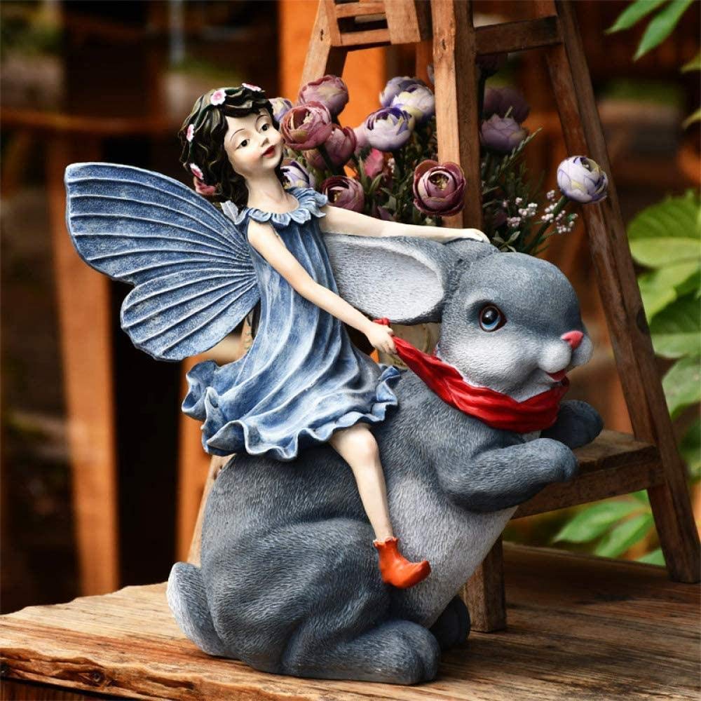 Amazon.com: JKSVTF A Fine Quality Angel Girl Riding Blue Bunny