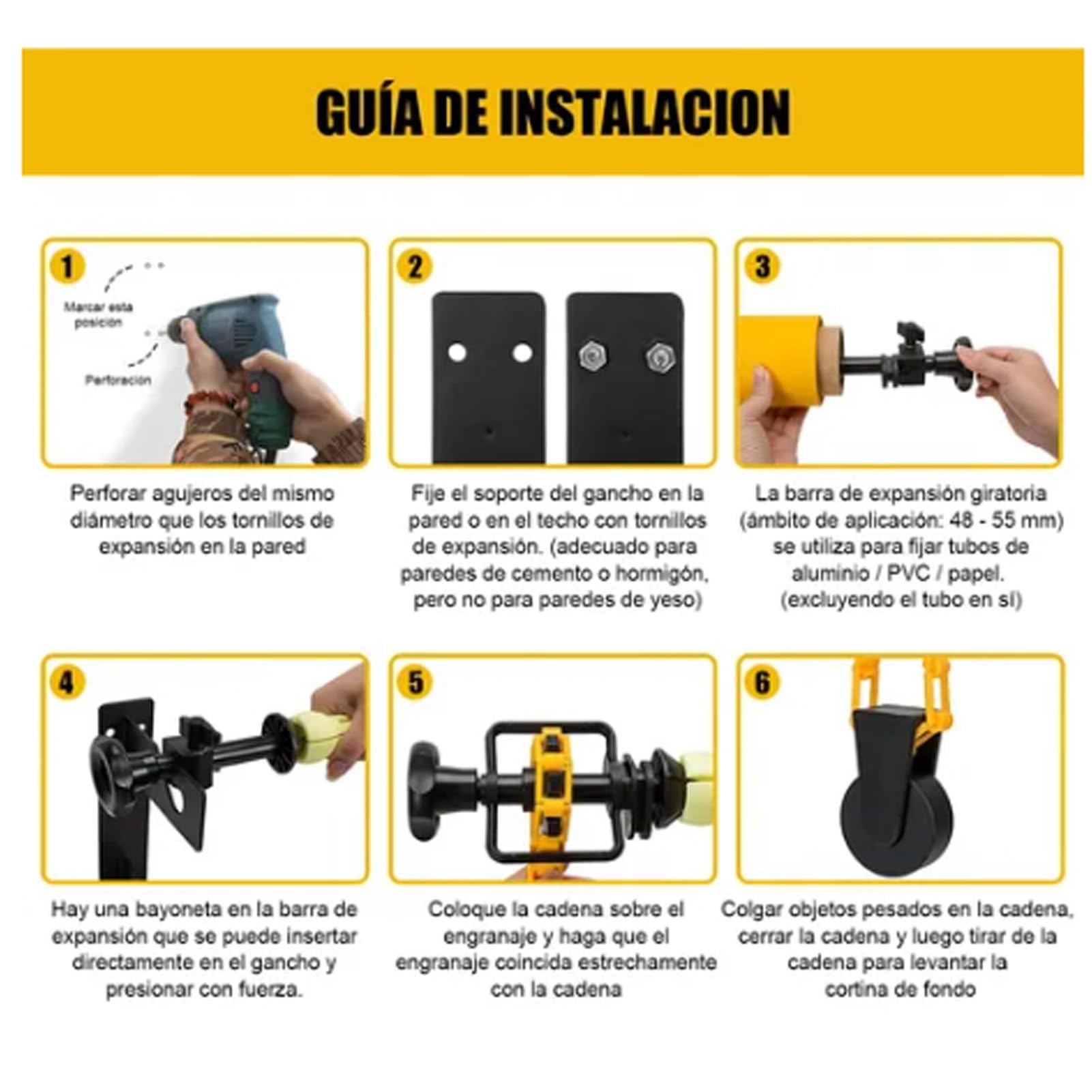 Luqeeg 3-Rollen-Wandmontage-Handbuch-Hintergrundstützsystem, 3-Achsen-Design für Stativ-Seitenwand-Deckeninstallation