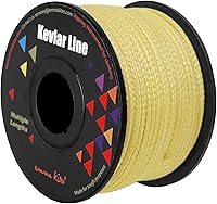 Vista 1 de emma kites Cuerda trenzada 100% Kevlar de 100 pies, 550 libras, resistente a la abrasión, resistente al fuego, táctica de supervivencia, pesca