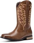 Bruno Marc Men's Cowboy Boots Embroidered Western Boots Square Toe Boots