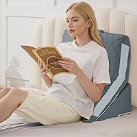 Vista 10 de Juego de 4 almohadas ortopédicas de cuña para cama, almohada de cuña de espuma viscoelástica con curva ajustable, cuñas de almohada para poscirugía