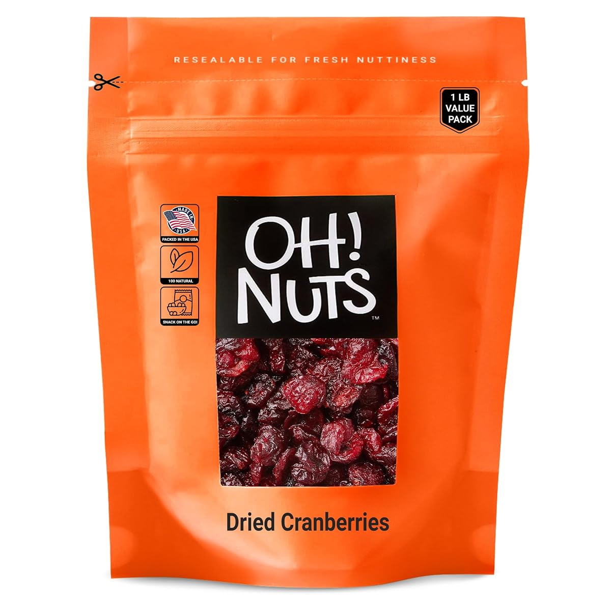 Dried Cranberries 1Lb Bulk Bag For Snacking, Baking & Salads