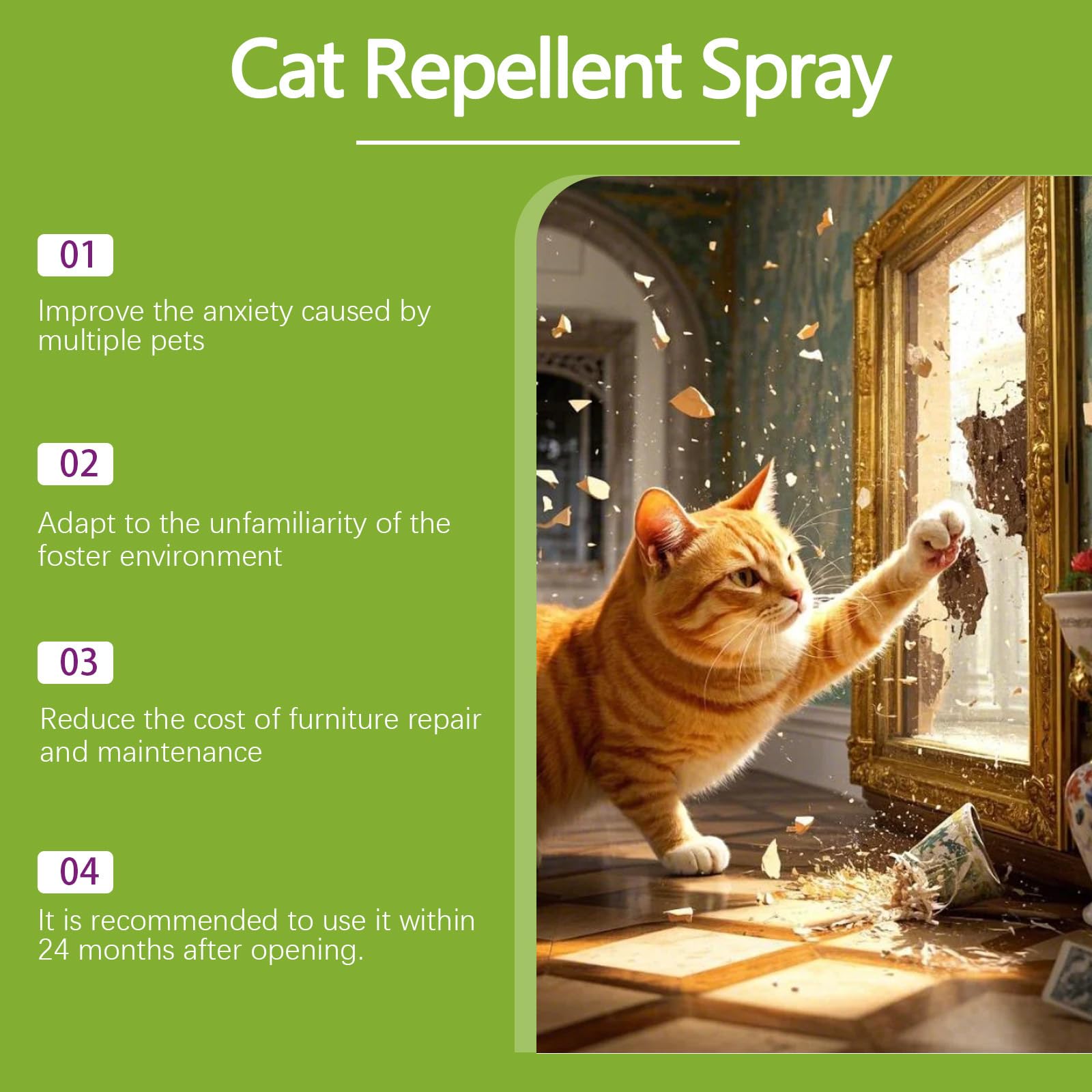 Spray Repelente Natural para Gatos,Spray Antiarañazos Sofa,Que Deja De Rascarse,para Interior Exterior Alfombra Sofá,100ML*2PC